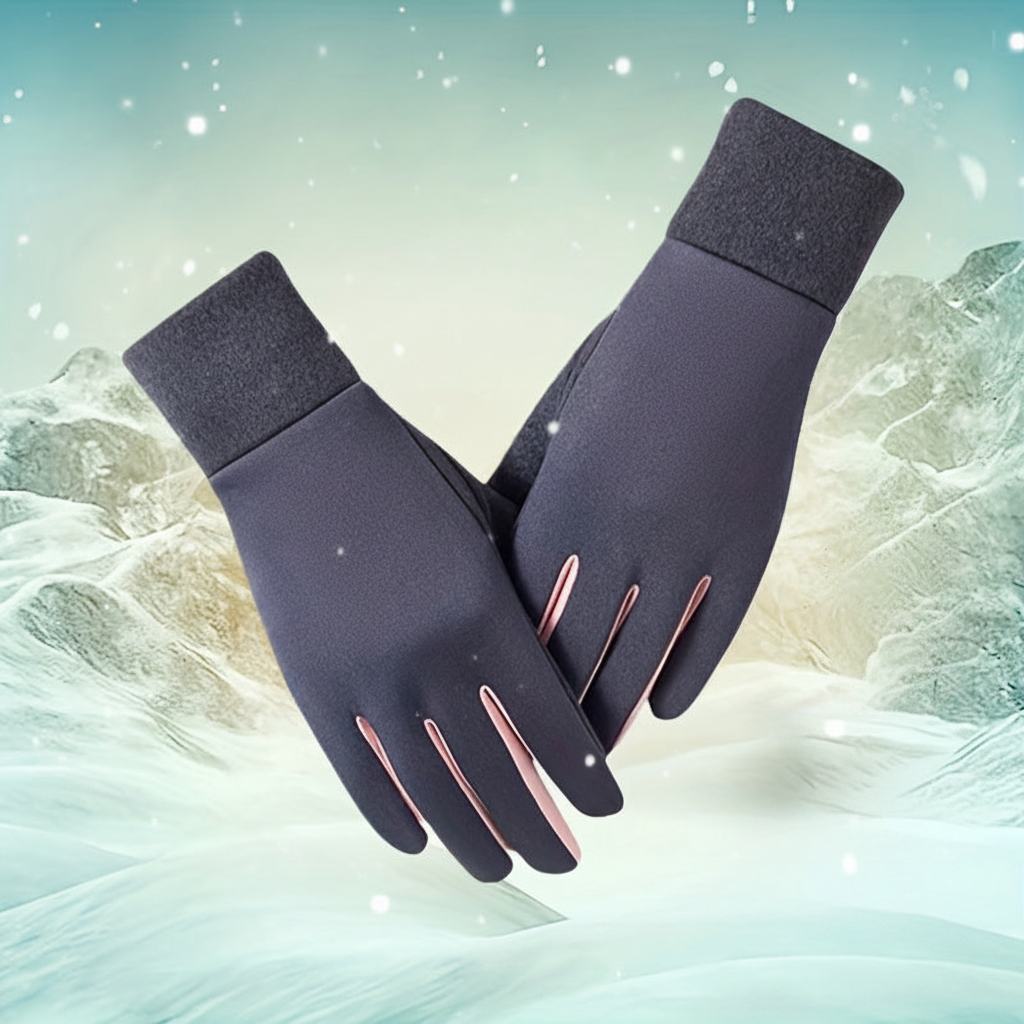 Winter touchscreen gloves, windproof, warm, black and gray