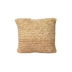Kussenhoes raffia Flores naturel boho 40 x 40 cm, vierkant, handgeweven, zonder binnenkussen