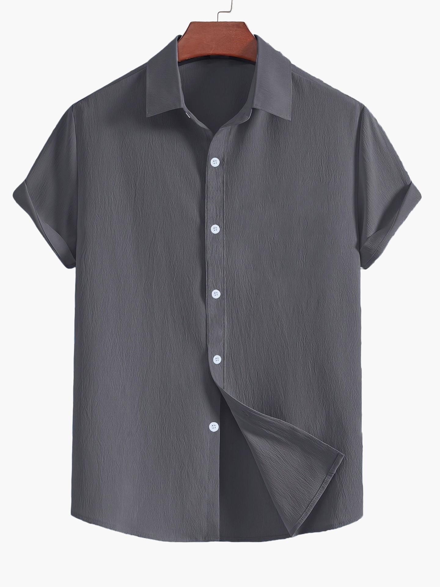 Men's Short-Sleeve Casual Shirt with Button Placket – Stylish Summer Shirt for Everyday & Weekend