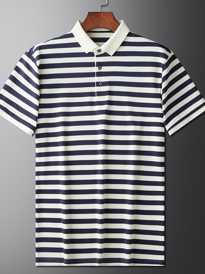 Men's polo shirt with maritime stripes – Classic casual style for everyday and leisure