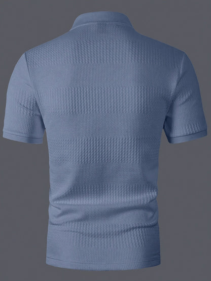 Herren Poloshirt Slim Fit mit Strukturmuster – Casual Sommerstyle