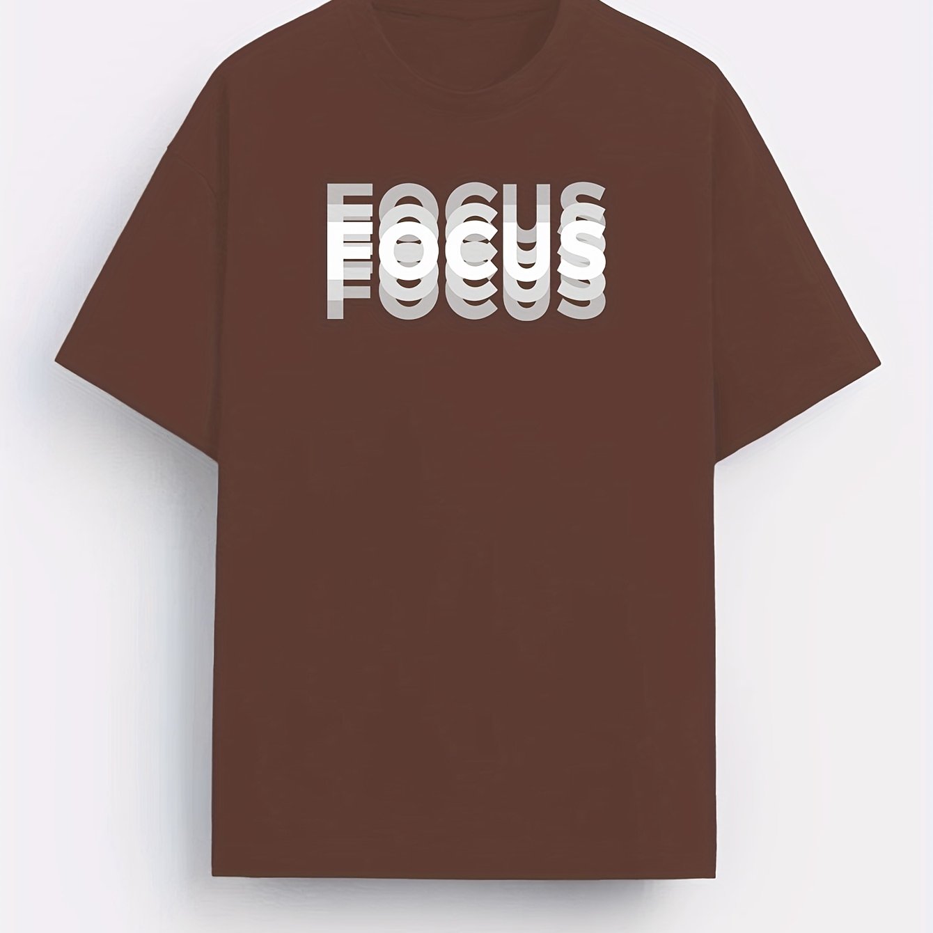 Men's T-Shirt with Trendy FOCUS Print – Urban Motivational Shirt for Leisure & Fitness