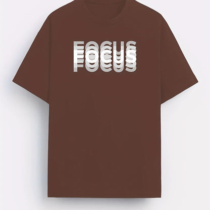 Men's T-Shirt with Trendy FOCUS Print – Urban Motivational Shirt for Leisure & Fitness
