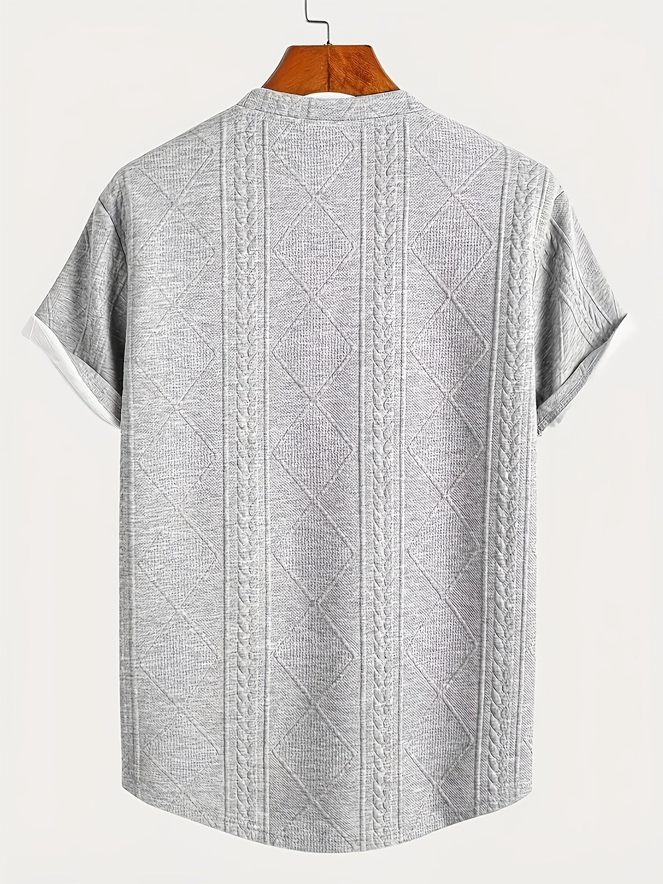 Men's T-shirt with knit pattern look, short sleeves, casual style, ideal for everyday wear and leisure