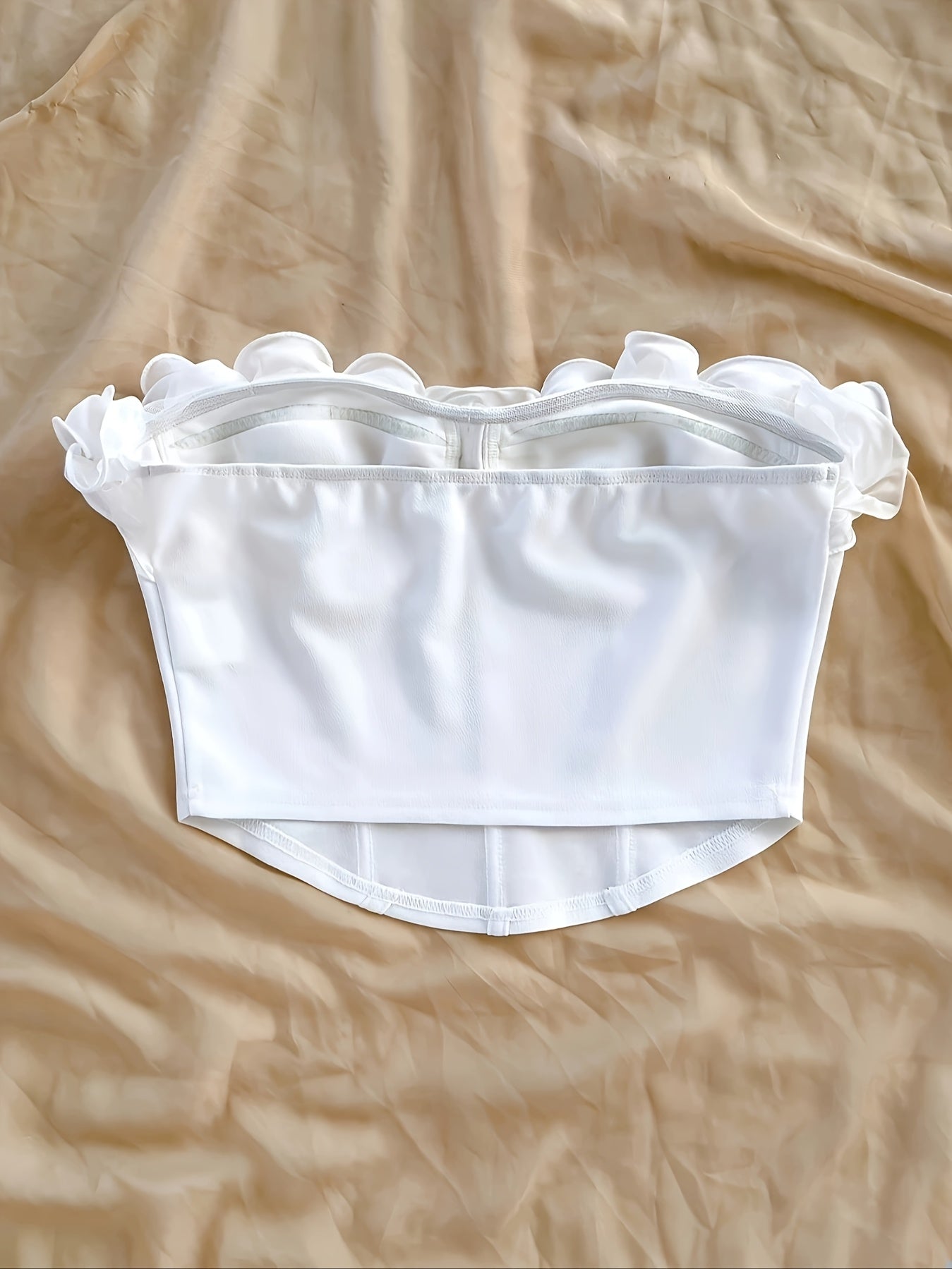 Women's Corset Top Elegant with Ruffles – Stylish Bustier for Spring and Summer