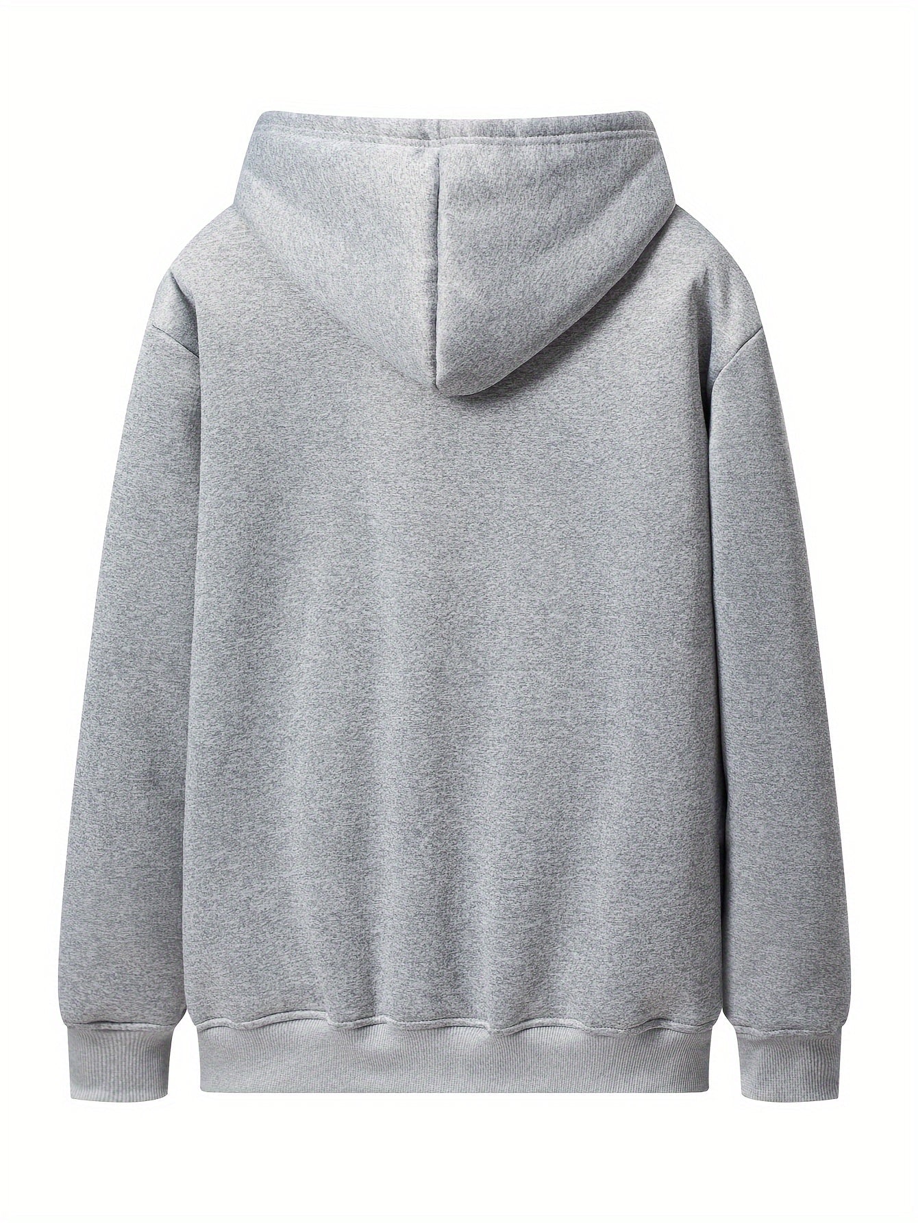 Grauer Herren Kapuzenpullover mit Reißverschluss und Teddyfutter