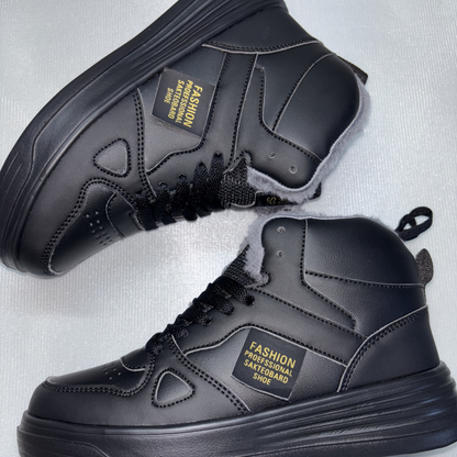 Unisex winter high-top sneakers with lining – warmly lined casual shoes
