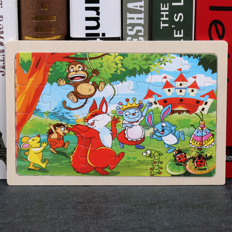 Children's Wooden Puzzle Set – Colorful Educational Toys in Storage Metal Box, from 3 Years, Unisex