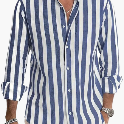 Men's casual shirt with wide stripes and modern cut – Perfect for everyday wear and vacation