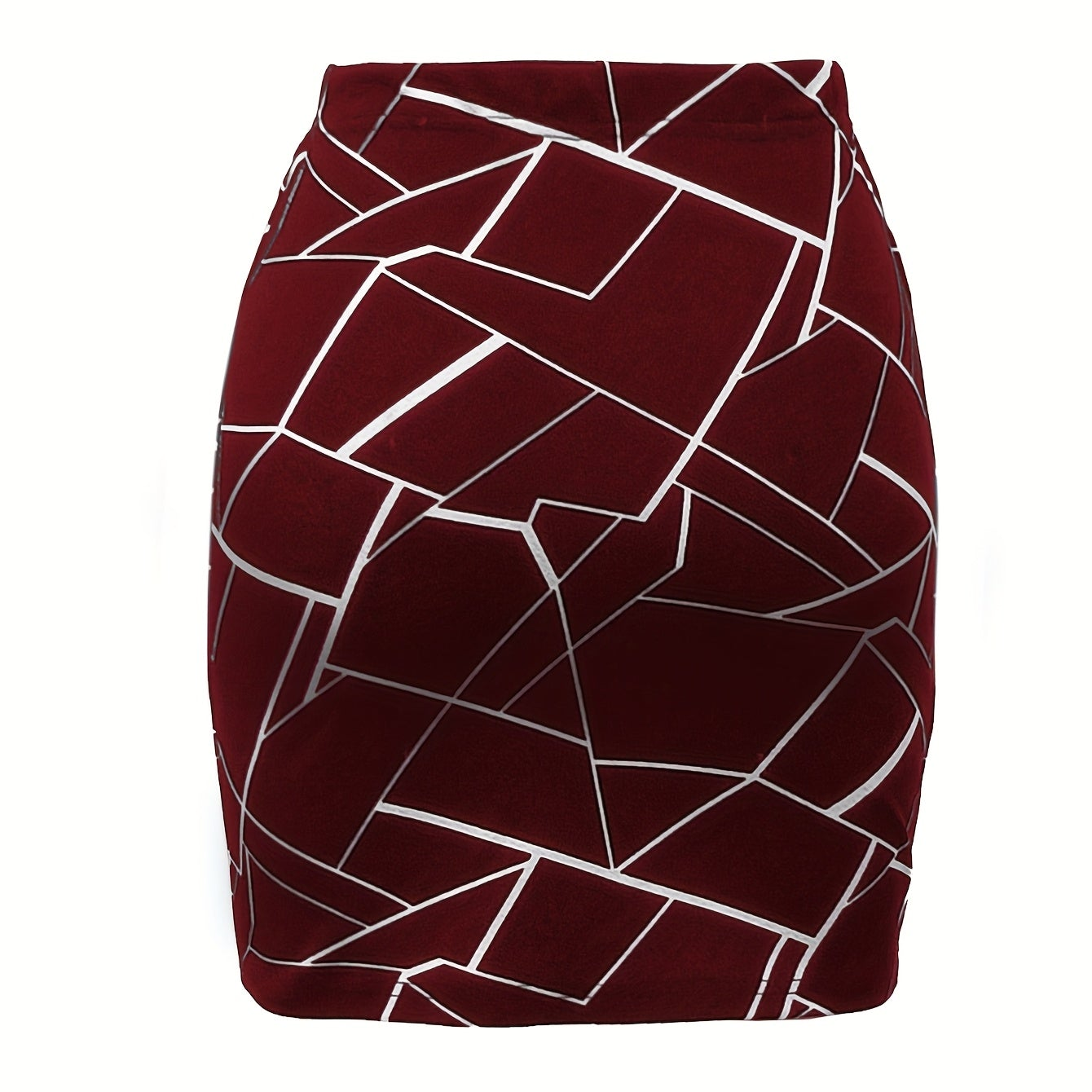 Women's mini skirt with geometric pattern and modern cut – stylish for office & leisure