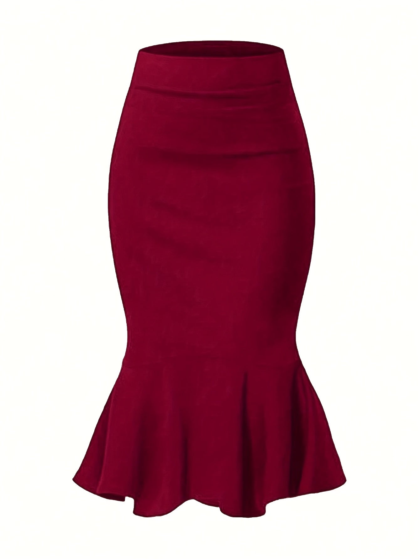 Women's Elegant Fishtail Midi Skirt for Office and Festive Occasions