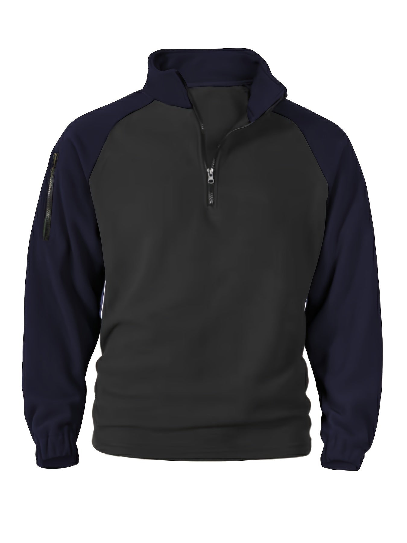 Men's half-zip pullover with fleece look and raglan sleeves