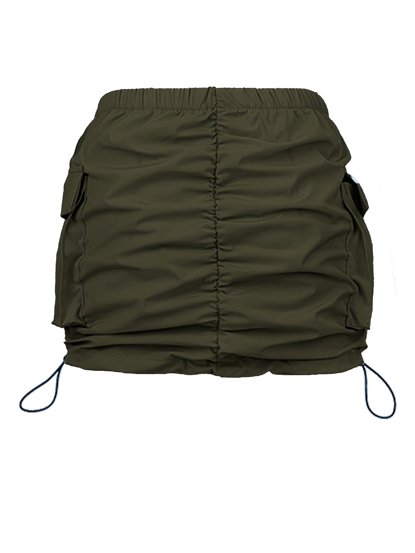 Damen Utility Minirock mit Kordelzug und Cargotaschen – Streetstyle Freizeitrock