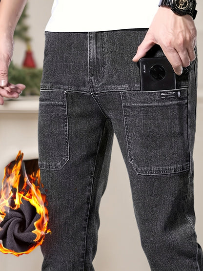 Herren Thermojeans mit Fleecelining und aufgesetzten Taschen