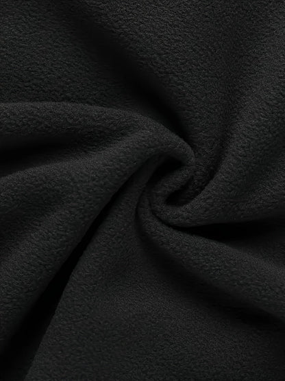 Herren Halb-Reißverschluss Pullover Fleece Khaki Schwarz