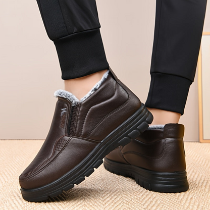 Men's winter loafers, lined warm casual slip-on shoes
