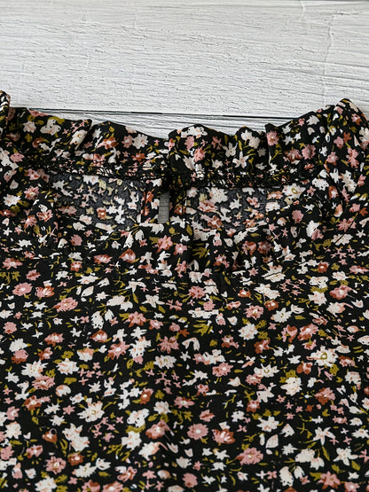 Women's summer blouse shirt with floral pattern and ruffled sleeves – Casual elegance for everyday and vacation