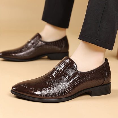 Herren Business-Slipper im eleganten Krokodil-Look – Stilvolle Freizeitschuhe für Büro und Alltag