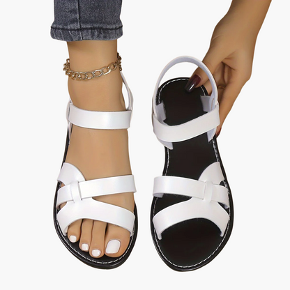 Women's Summer Shoes Elegant Flat Sandals with Straps for Leisure & Everyday Use