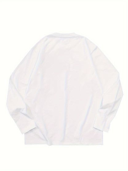 Unisex long-sleeve crew-neck basic shirt, black