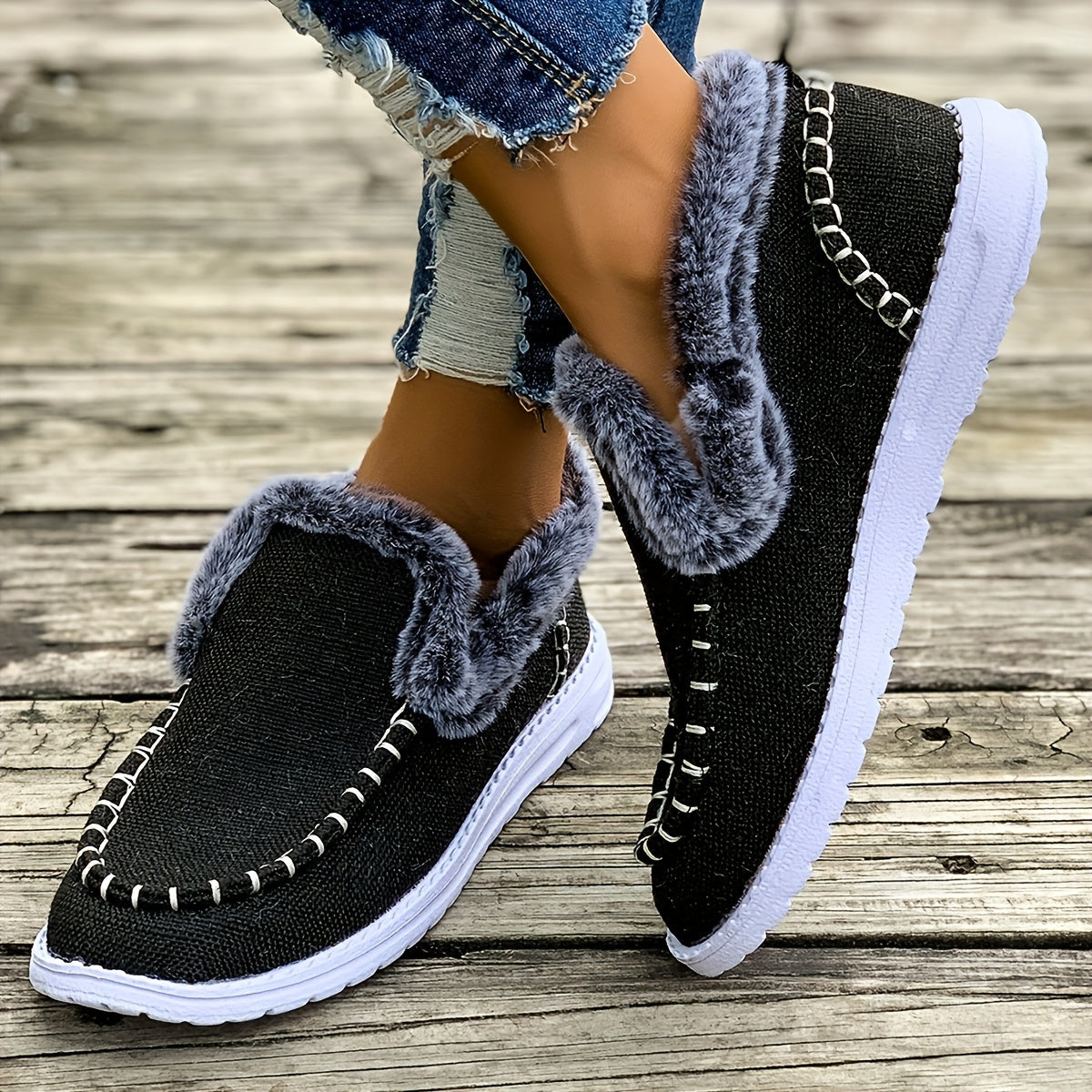 Women's Winter Moccasin Shoes with Plush Lining – Warm & Comfortable