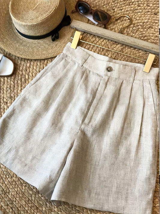 Women's Vintage High Waist Summer Shorts – Elegant Casual Pants with Pockets