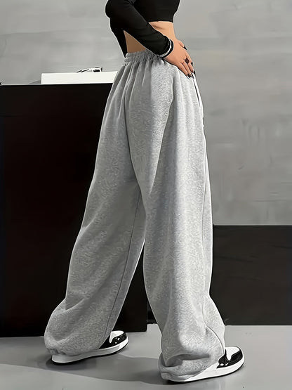 Wide-leg lounge pants with moon phase pattern, elastic waistband