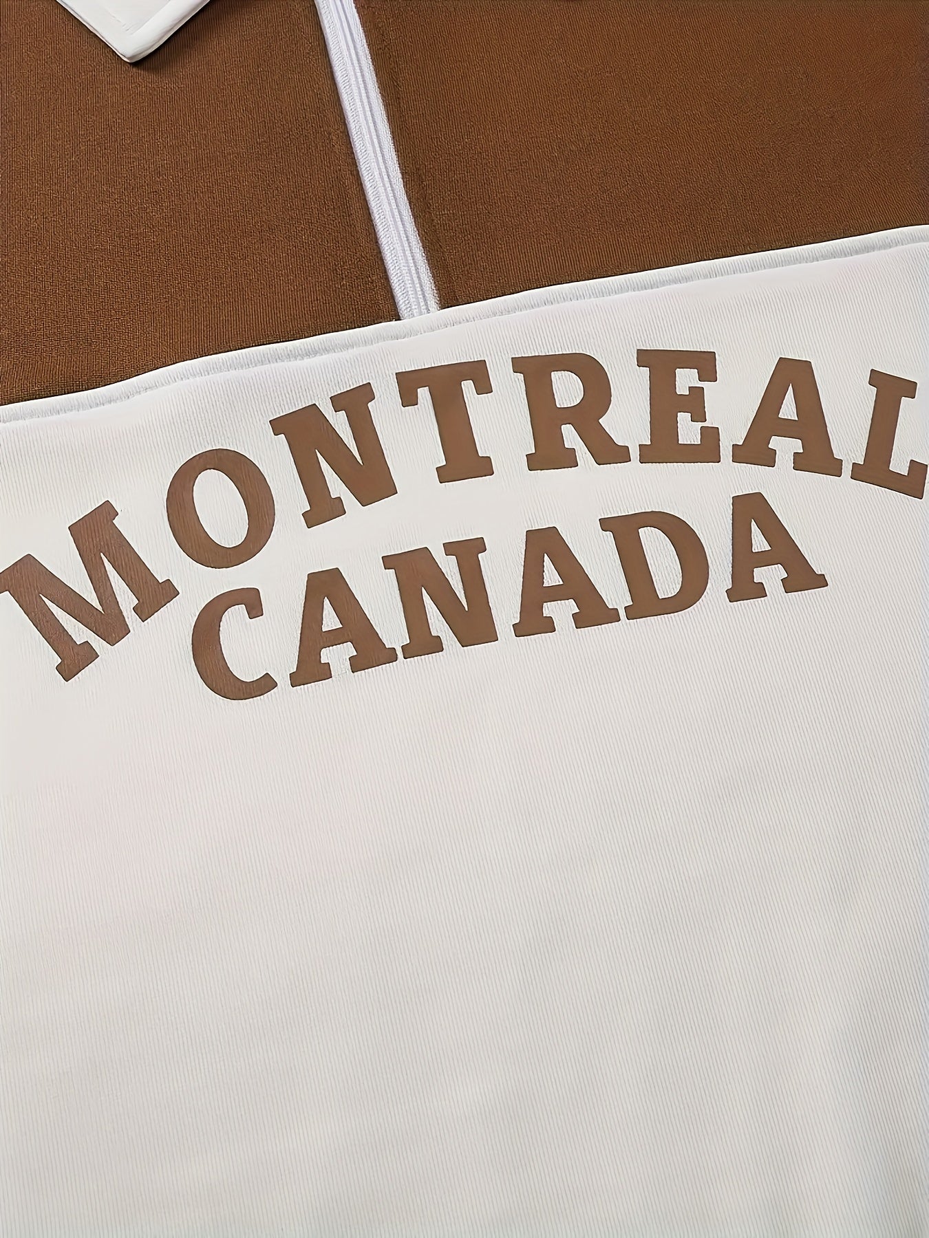 Unisex long-sleeve sweatshirt with collar, zipper, and “Montreal Canada” print – Green/White