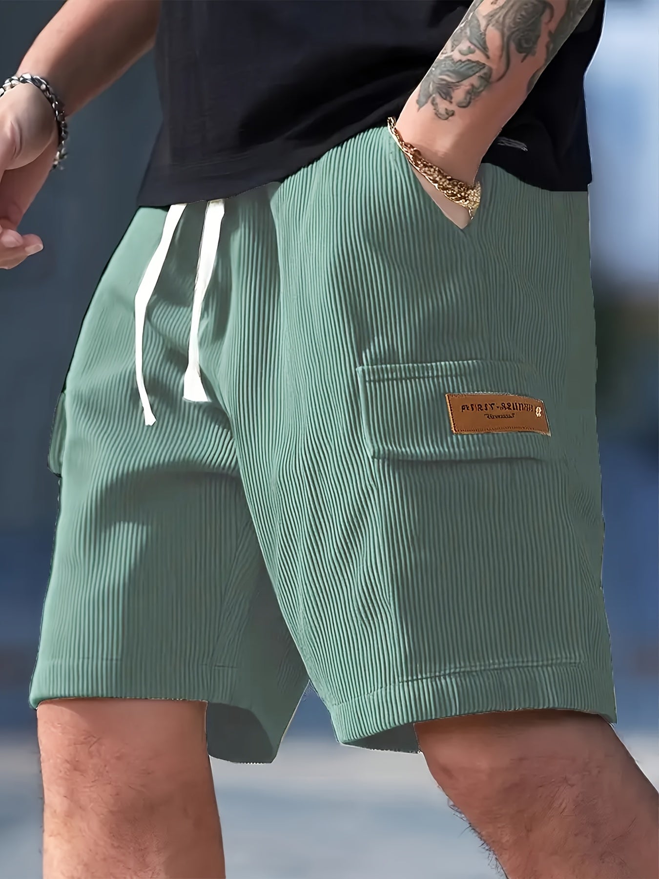 Men's Casual Shorts with Drawstring and Side Pocket – Modern Summer Bermudas for Everyday and Vacation