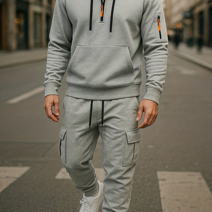 Men’s tracksuit with hoodie and cargo pants – sporty, casual, multicolored