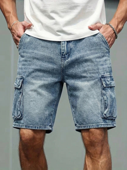 Men's Cargo Jeans Shorts Regular Fit Casual Basic