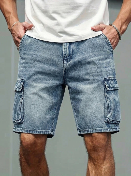 Men's Cargo Jeans Shorts Regular Fit Casual Basic