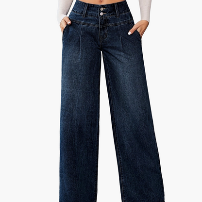 Women's High Waist Wide Leg Jeans – Fashionable Flared Pants for Everyday and Leisure