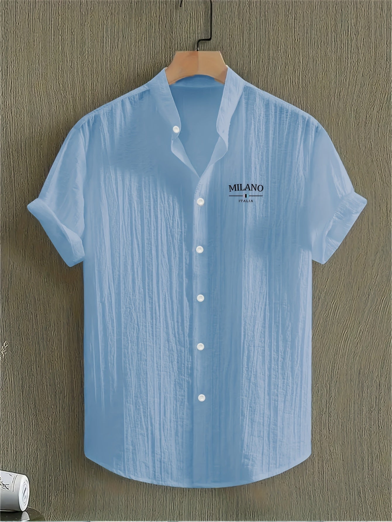 Men's Stand Collar Summer Casual Shirt with Button Placket – Urban Milano Design