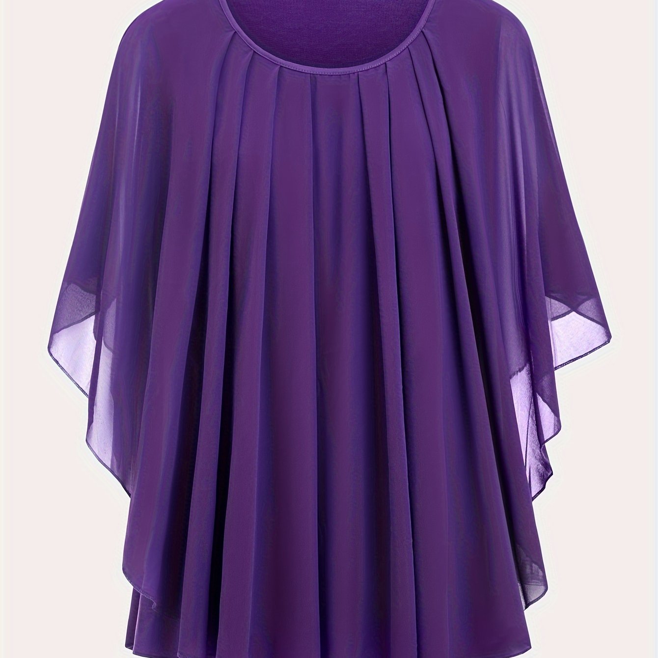 Women's Elegant Flowing Chiffon Cape Top for Going Out – Oversized Style