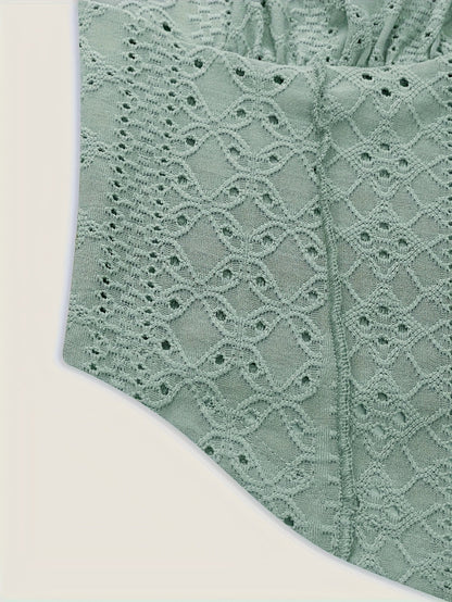 Women's Bustier Top with Broderie Anglaise and Lacing – Fashionable Summer Corset for Casual Wear and Parties