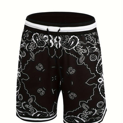 Herren Streetwear Basketball Shorts mit Paisley Print – Sportliche Freizeithose für Alltag & Training