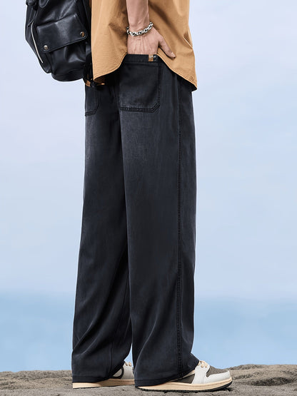 Men's Loose Casual Jeans with Drawstring – Relaxed Street Style for Everyday and Leisure
