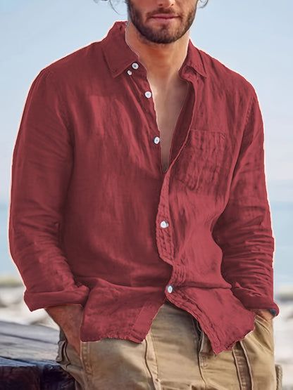 Men's casual shirt with button placket and modern cut for everyday wear and going out