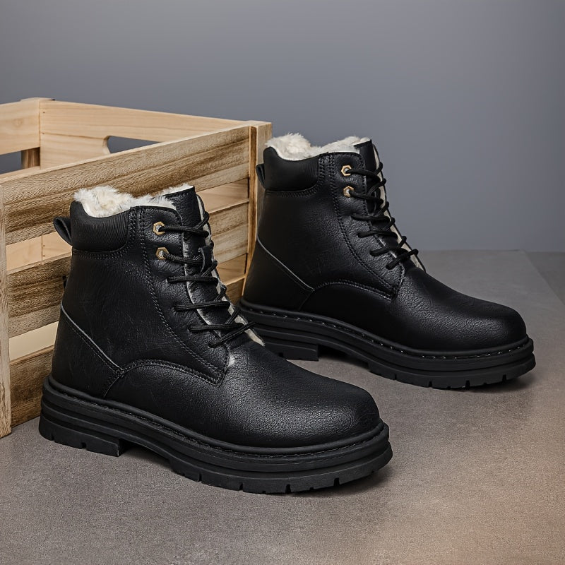 Herren Winterstiefel gefüttert Boots Schnürsenkel warme Stiefel