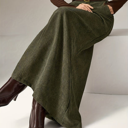 Damen A-Linien Maxirock mit hoher Taille und Textur