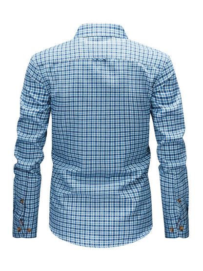 Herren Casual Karohemd – Modernes Freizeithemd mit Brusttasche und Kontrast-Details, Langarm, Regular Fit, Perfekt für Alltag & Wochenende