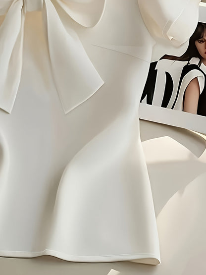 Women's blouse with bow and short sleeves – elegant style for office and special occasions