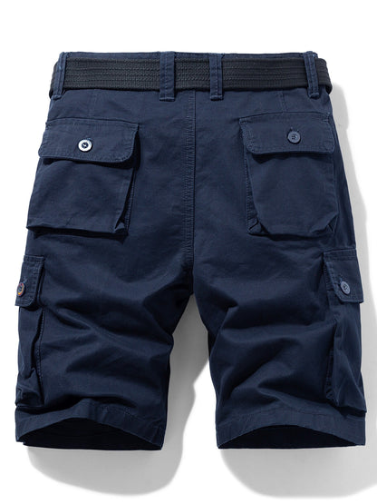 Men's cargo shorts in outdoor and casual style with pockets and belt