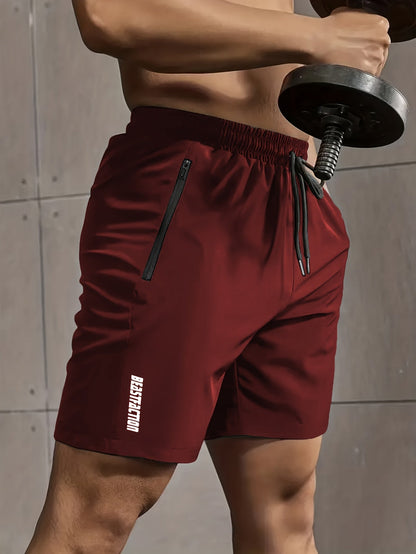 Men's Sports and Fitness Shorts with Zipper Pocket – Ideal for Training & Leisure