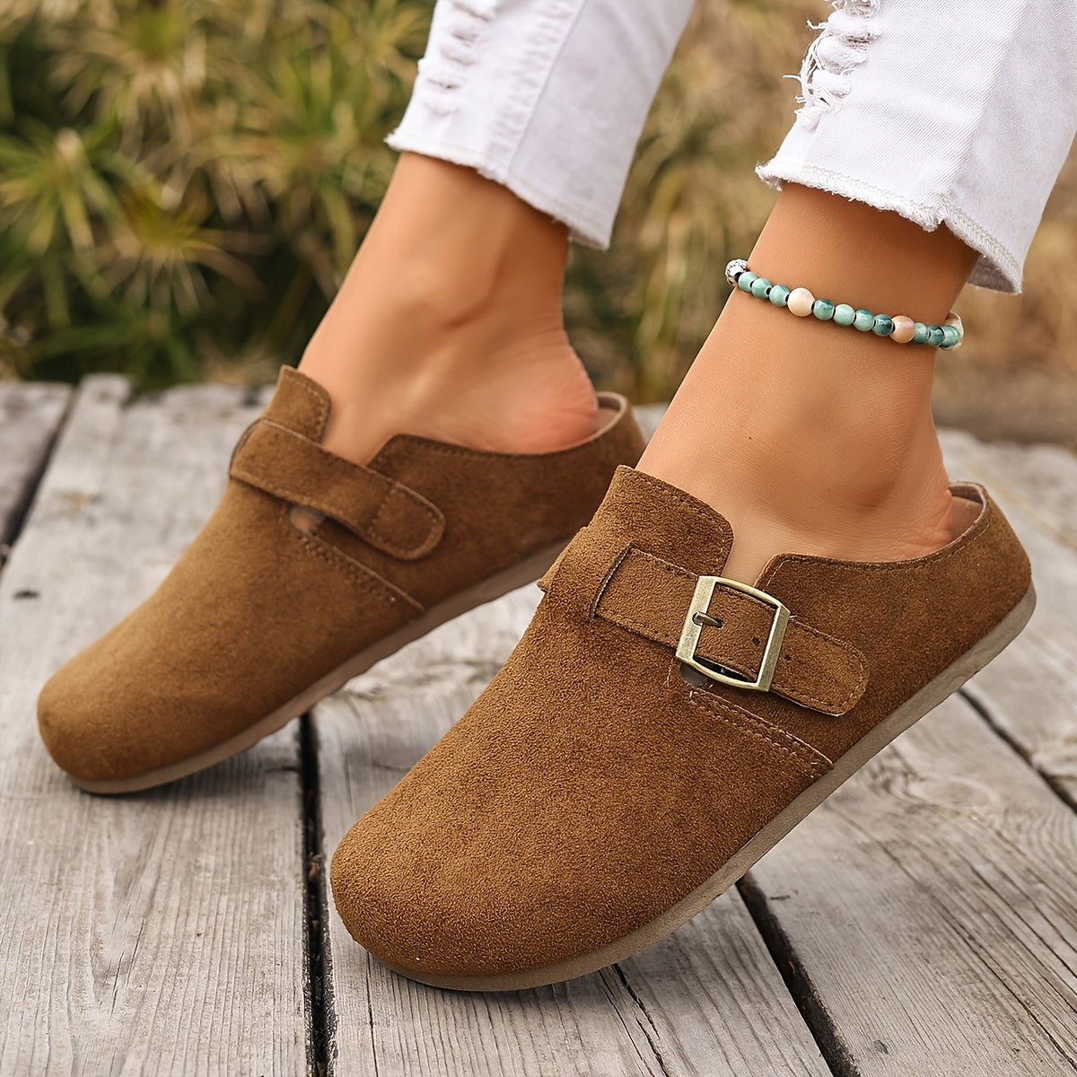 Damen Clogs Mules mit Schnalle – Bequeme Alltagsschuhe im klassischen Stil