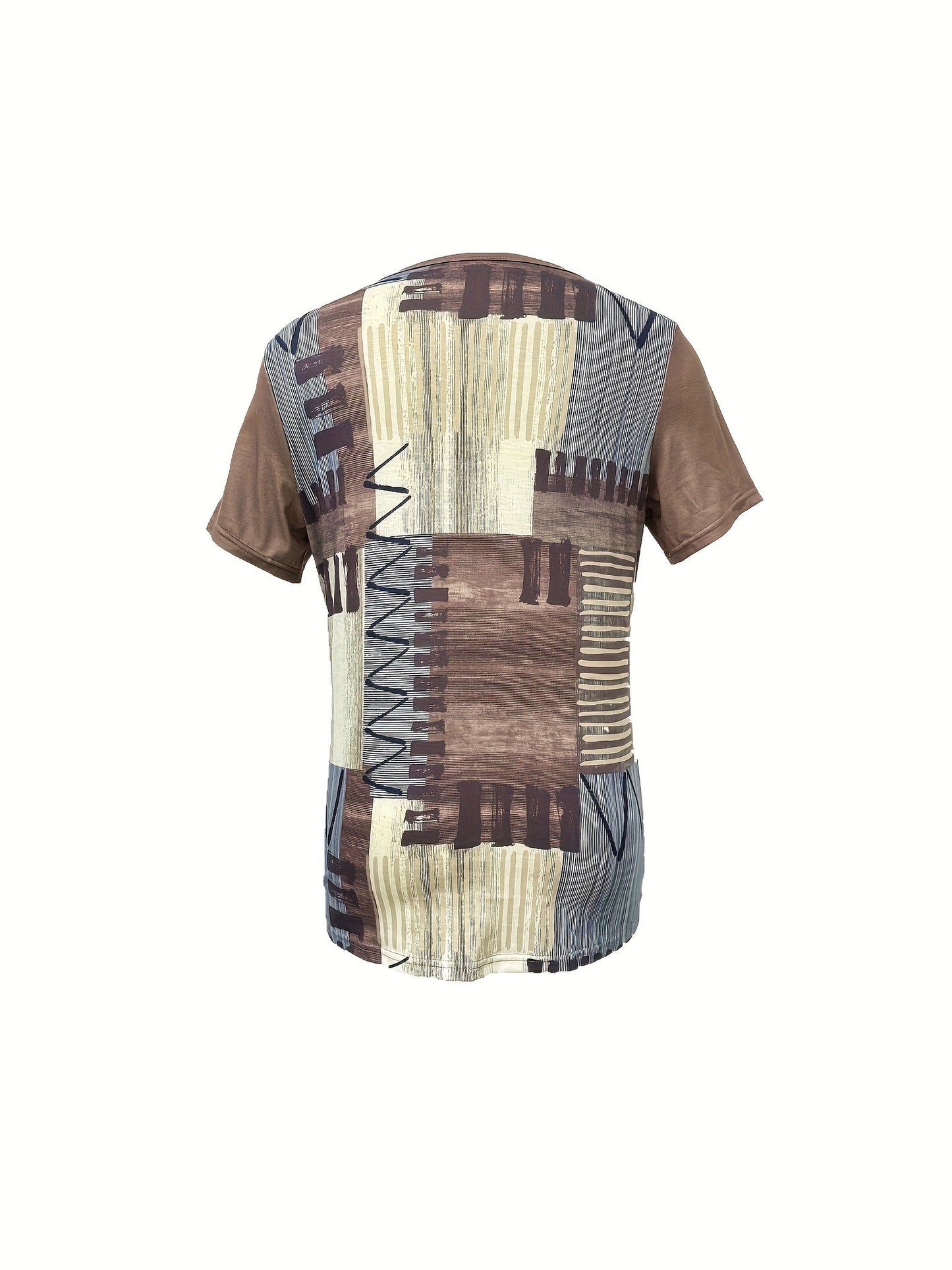 Women's Casual T-Shirt with Lacing and Geometric Pattern – Summer Leisure Top