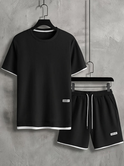 Herren Freizeit Set Kurzarm T-Shirt & Shorts – Sommer Loungewear Sport Outfit
