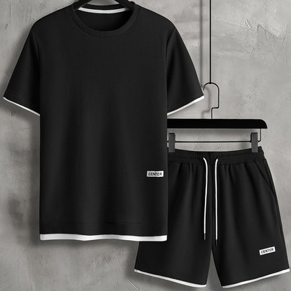 Herren Freizeit Set Kurzarm T-Shirt & Shorts – Sommer Loungewear Sport Outfit