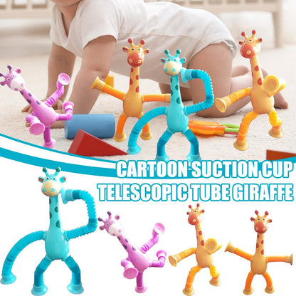 Children's Cartoon Telescopic Giraffe Fidget Toy with Suction Cup – Stress Relief & Sensory Fun